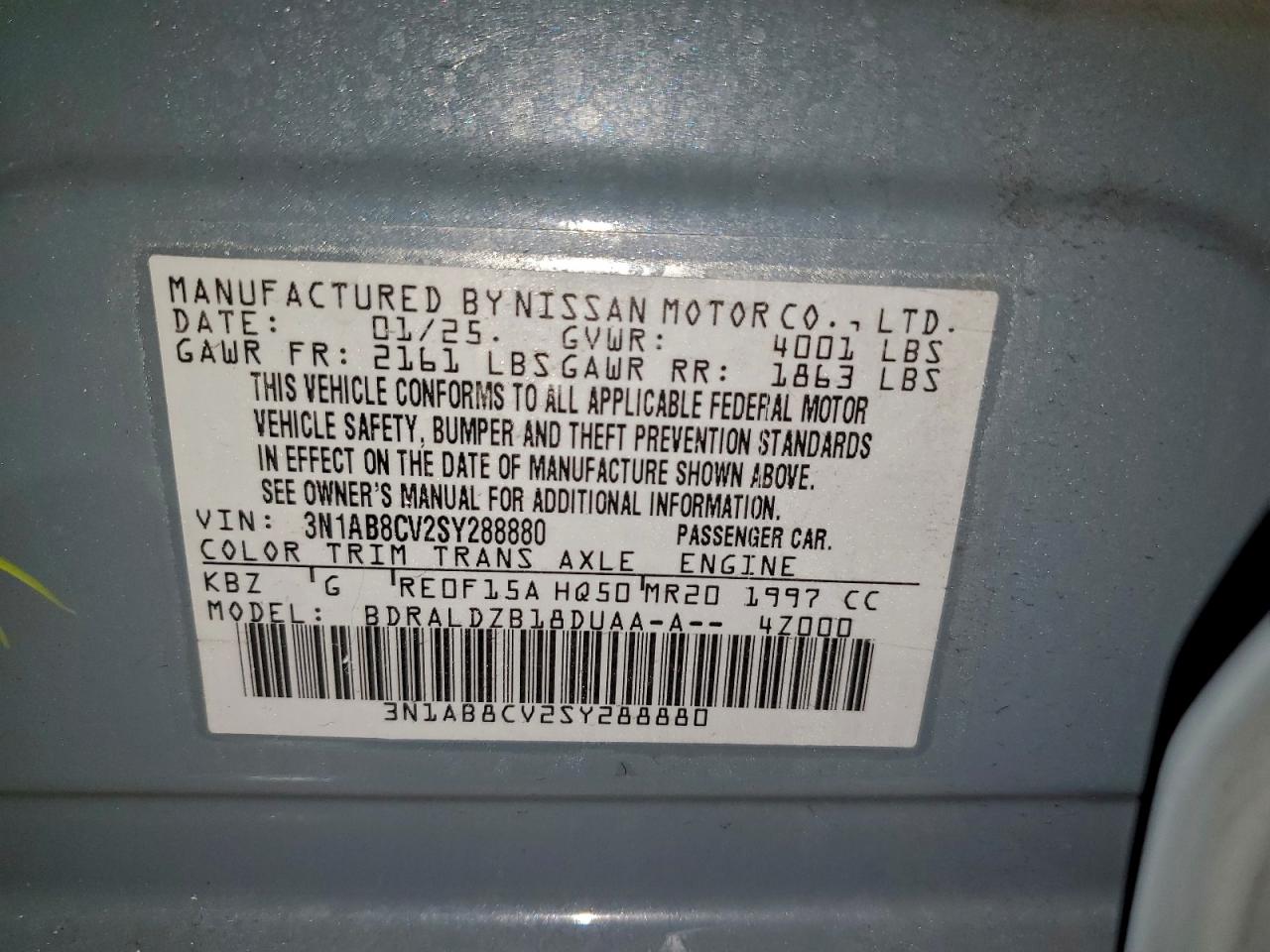 2025 NISSAN SENTRA SV photo 12