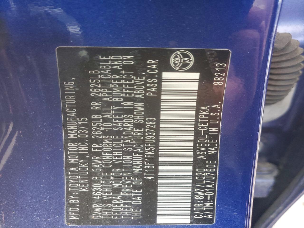 2015 TOYOTA CAMRY XSE photo 13