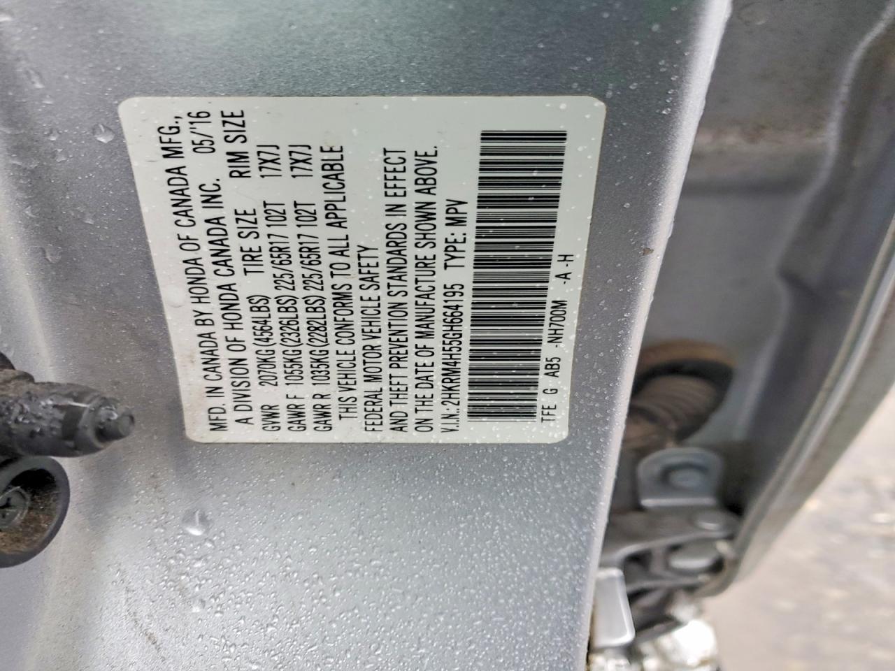 2016 HONDA CR-V EX photo 12