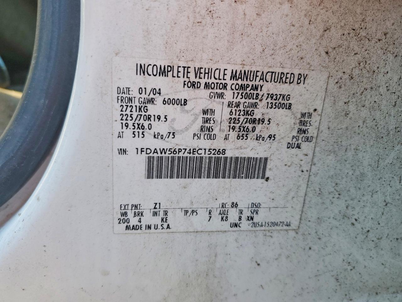 2004 FORD F550 SUPER DUTY DUMP TRUCK photo 12