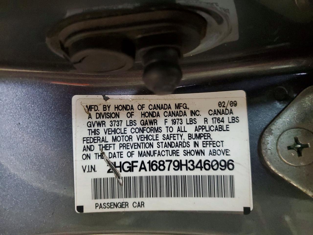 2009 HONDA CIVIC EX photo 12