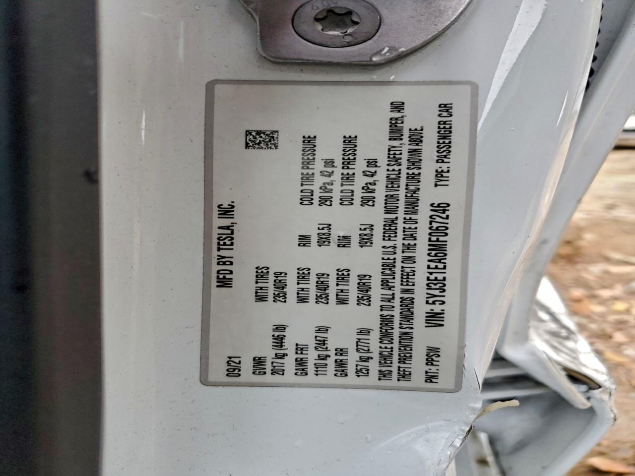 2021 TESLA MODEL 3 photo 12