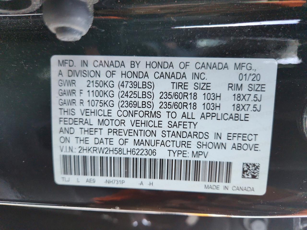 2020 HONDA CR-V EX photo 13