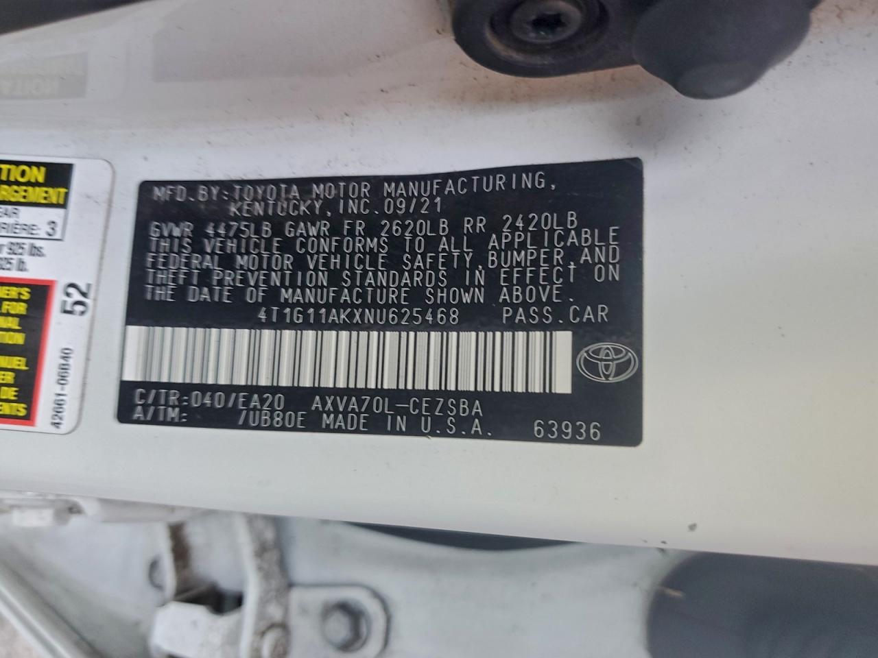 2022 TOYOTA CAMRY SE photo 12
