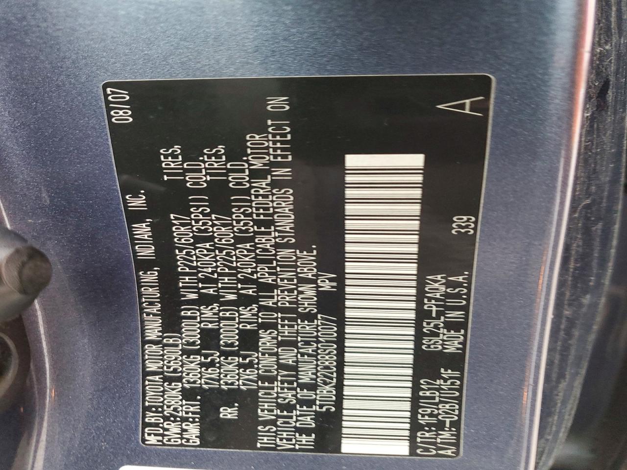 2008 TOYOTA SIENNA XLE photo 12
