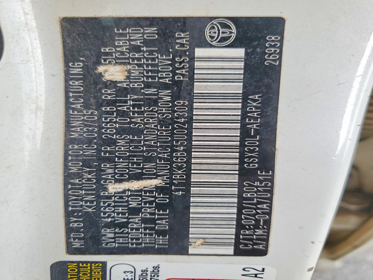 2005 TOYOTA AVALON XL photo 12