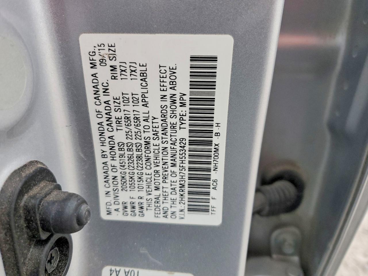 2015 HONDA CR-V EXL photo 14