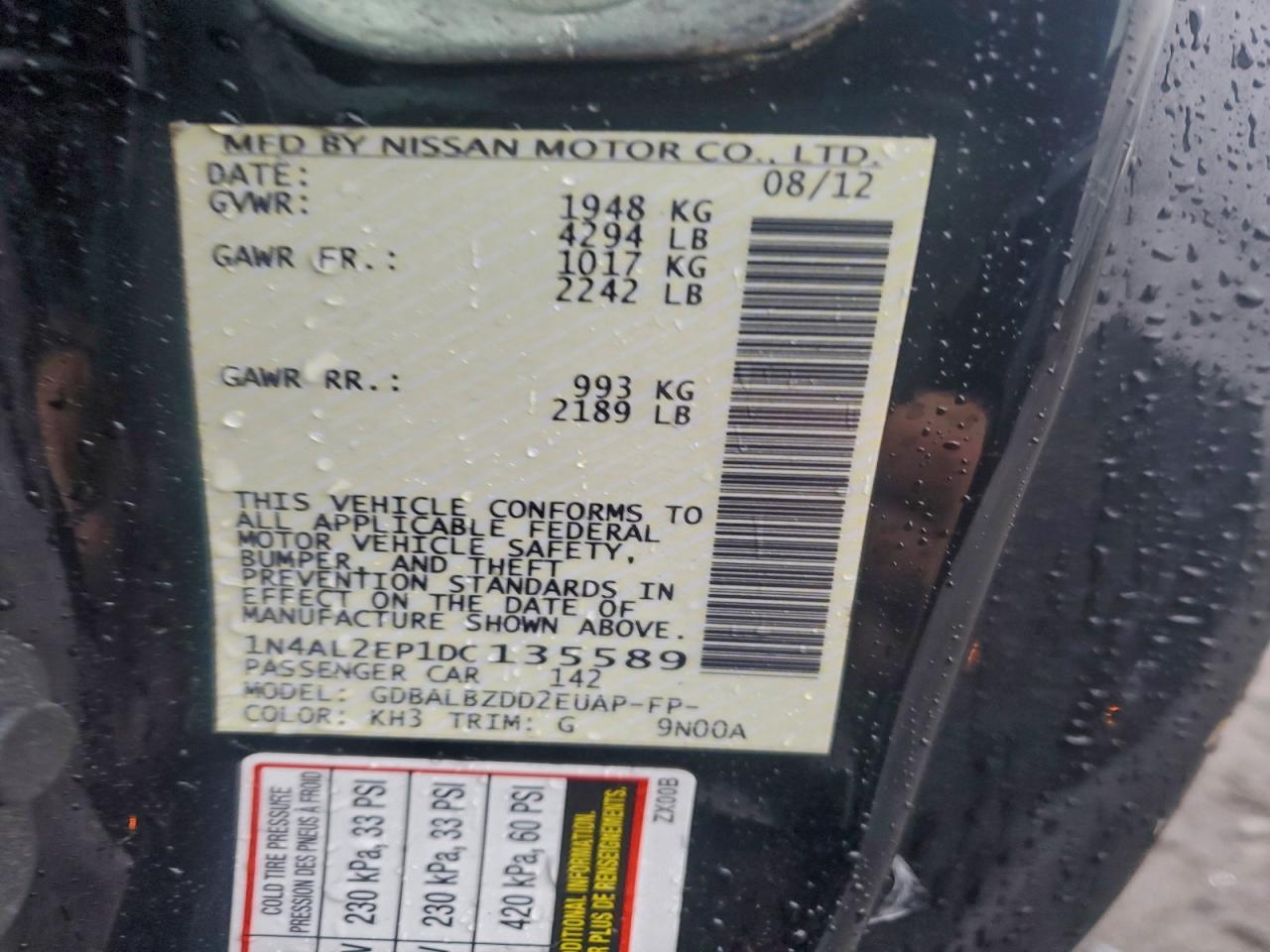 2013 NISSAN ALTIMA S photo 12