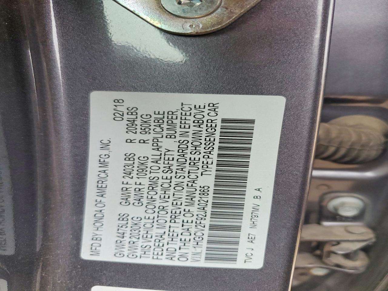 2018 HONDA ACCORD TOURING photo 13