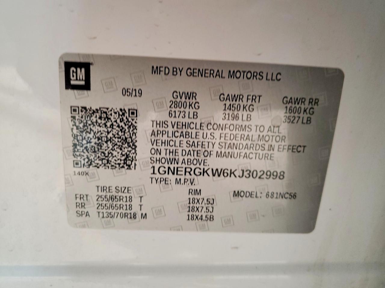 2019 CHEVROLET TRAVERSE LT photo 14