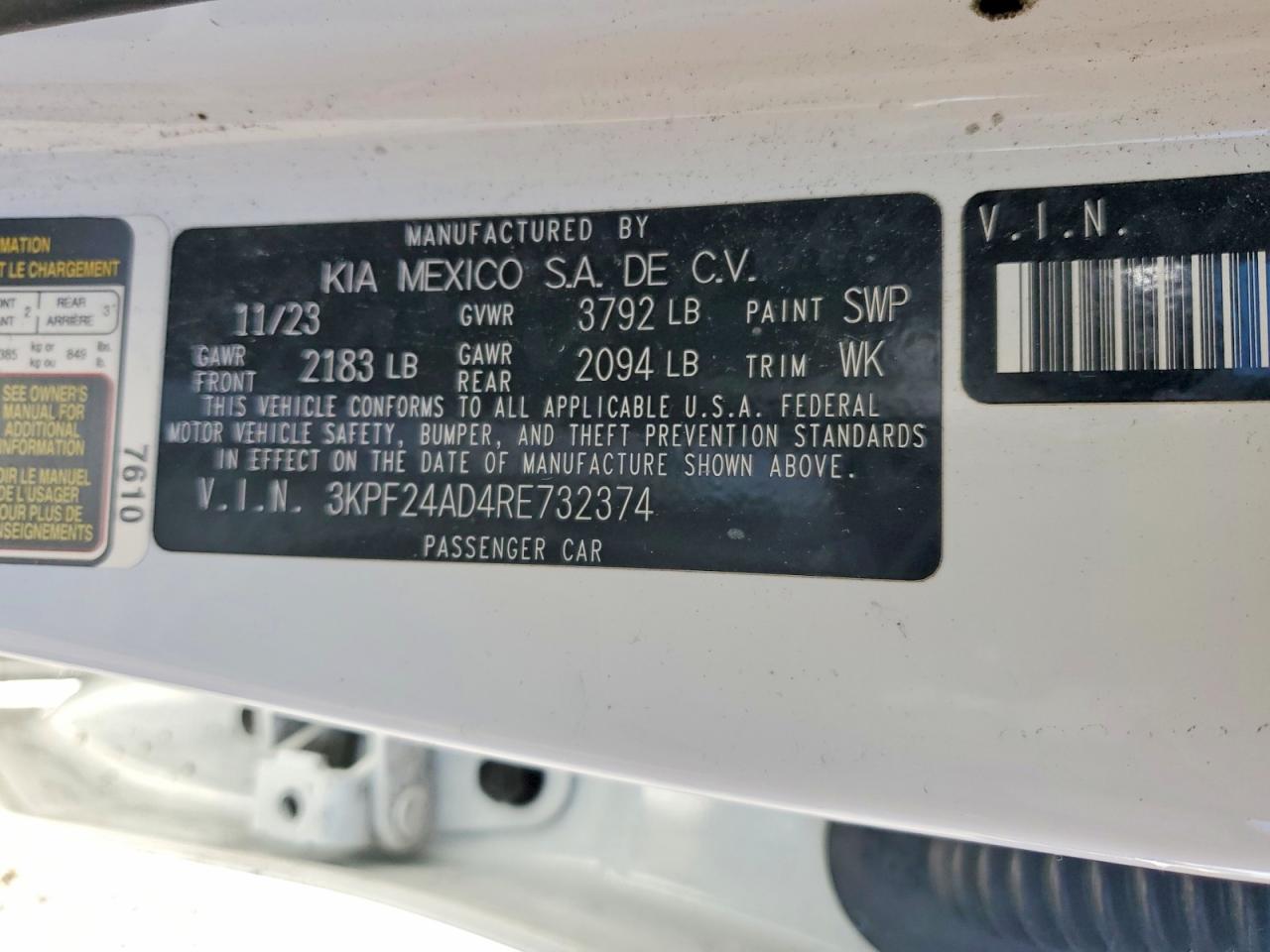 2024 KIA FORTE LX photo 12