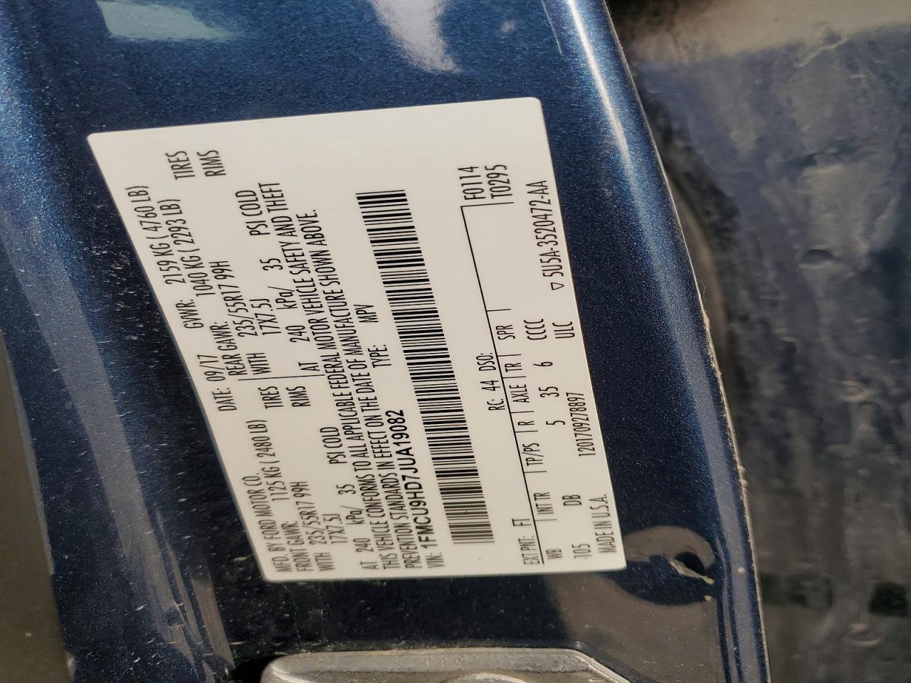 2018 FORD ESCAPE SEL photo 13