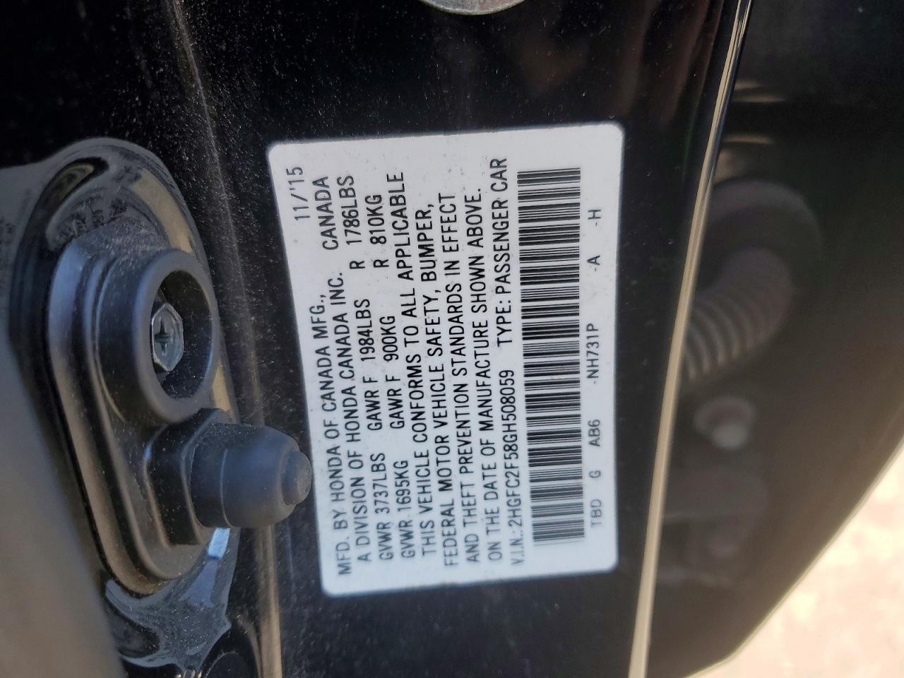 2016 HONDA CIVIC LX photo 12