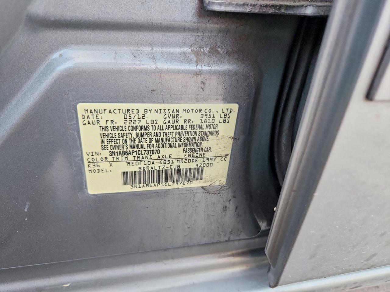 2012 NISSAN SENTRA 2.0 photo 13
