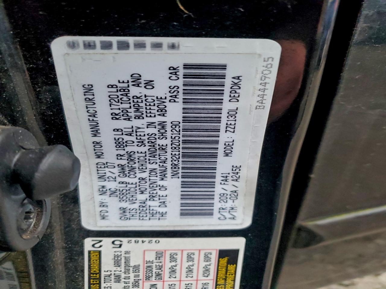 2008 TOYOTA COROLLA CE photo 12