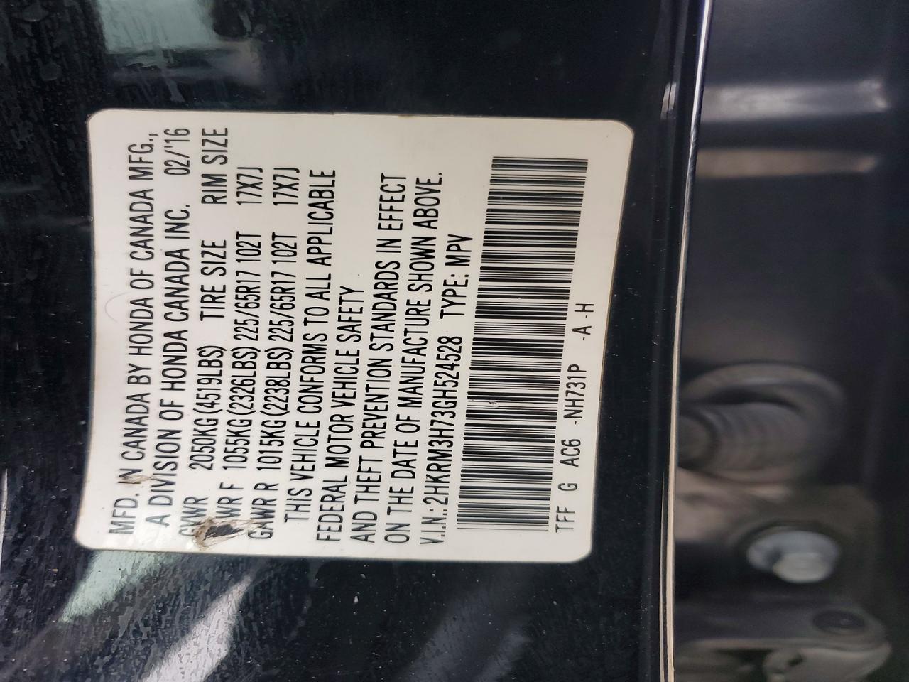 2016 HONDA CR-V EXL photo 13
