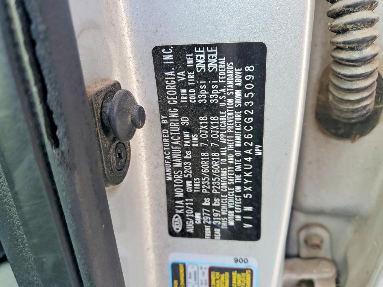 2012 KIA SORENTO EX photo 23