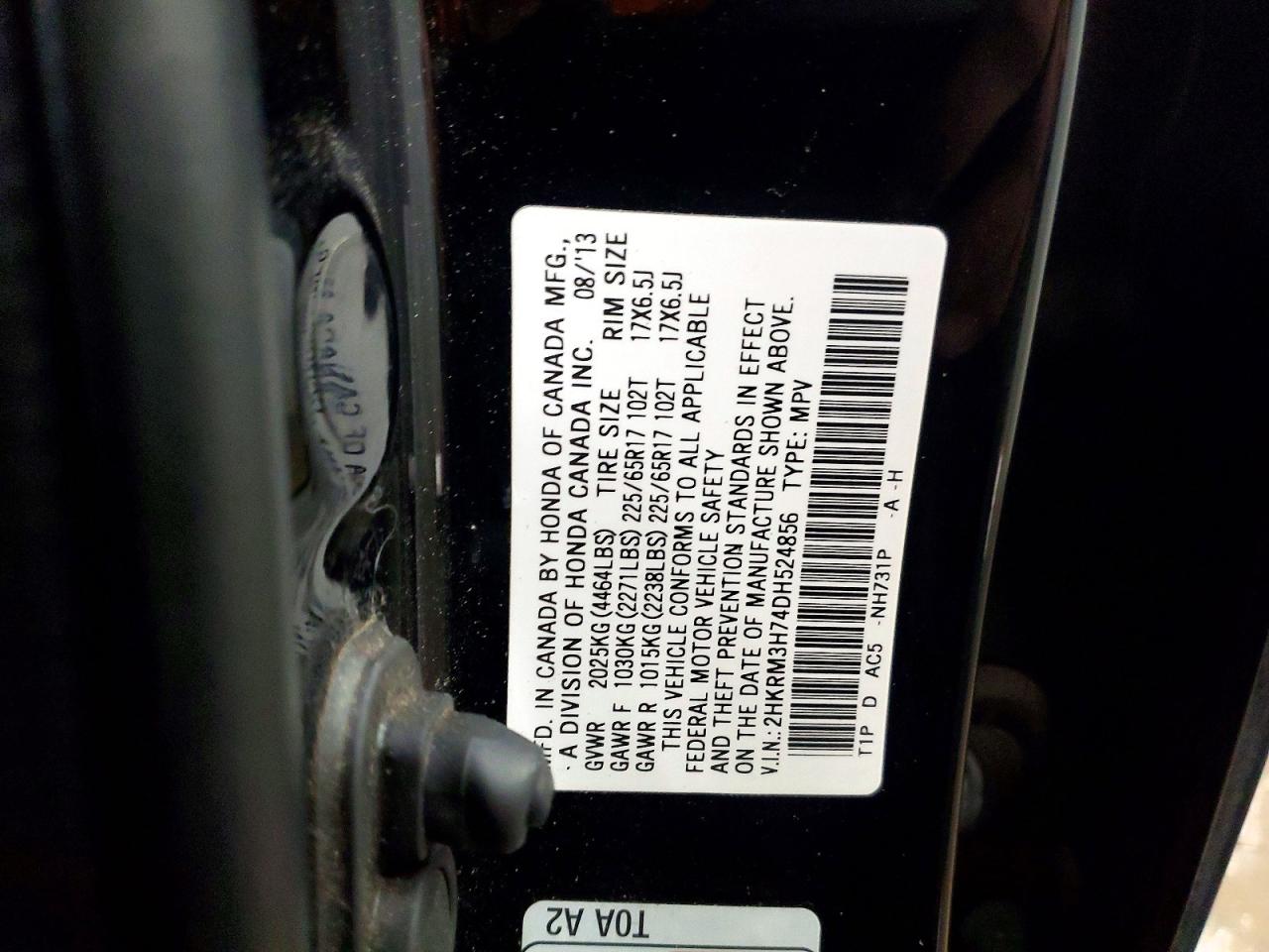 2013 HONDA CR-V EXL photo 13