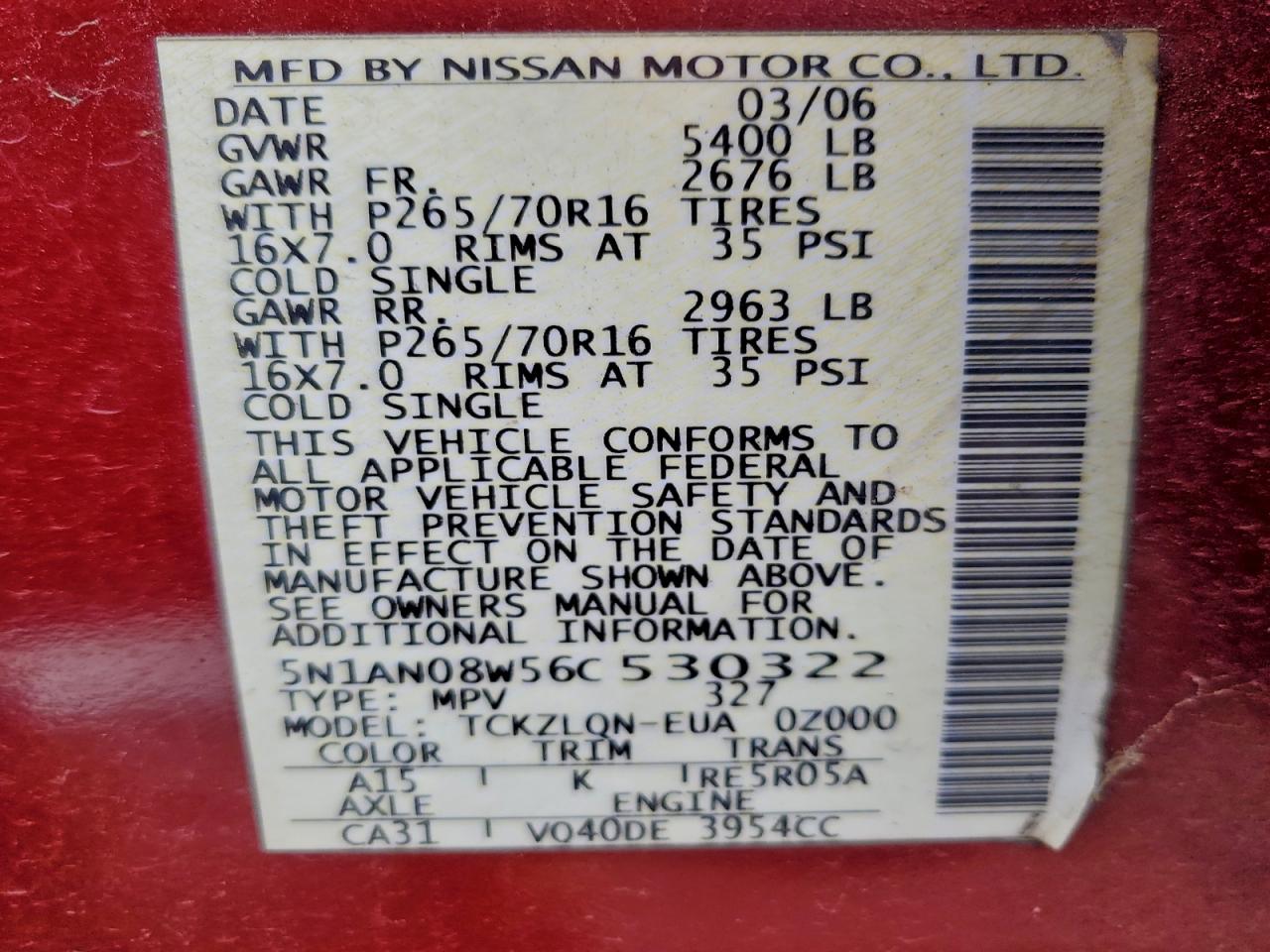 2006 NISSAN XTERRA OFF ROAD photo 13