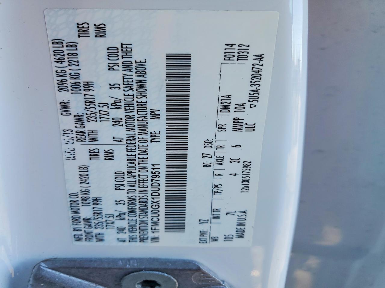 2013 FORD ESCAPE SE photo 13