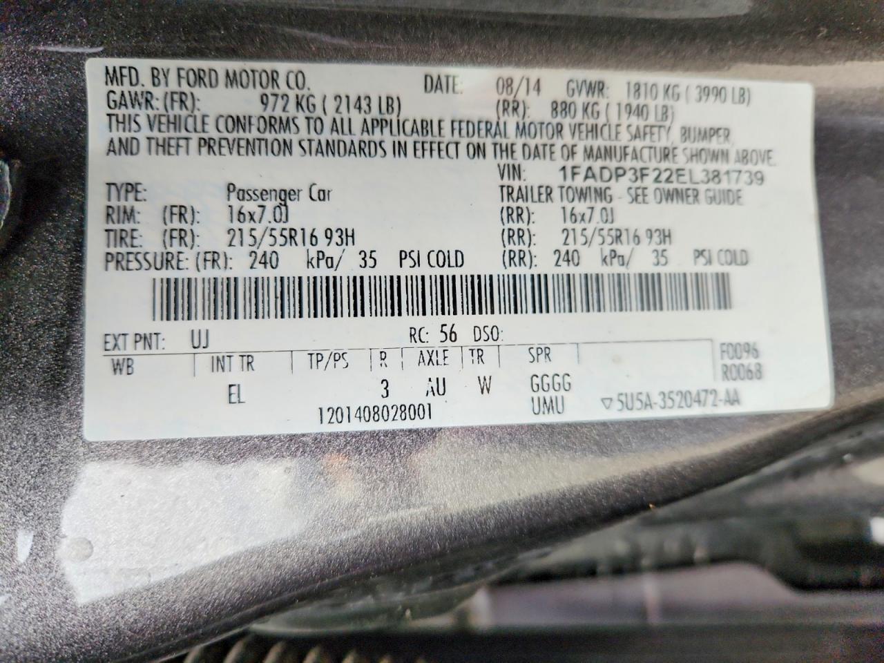 2014 FORD FOCUS SE photo 12