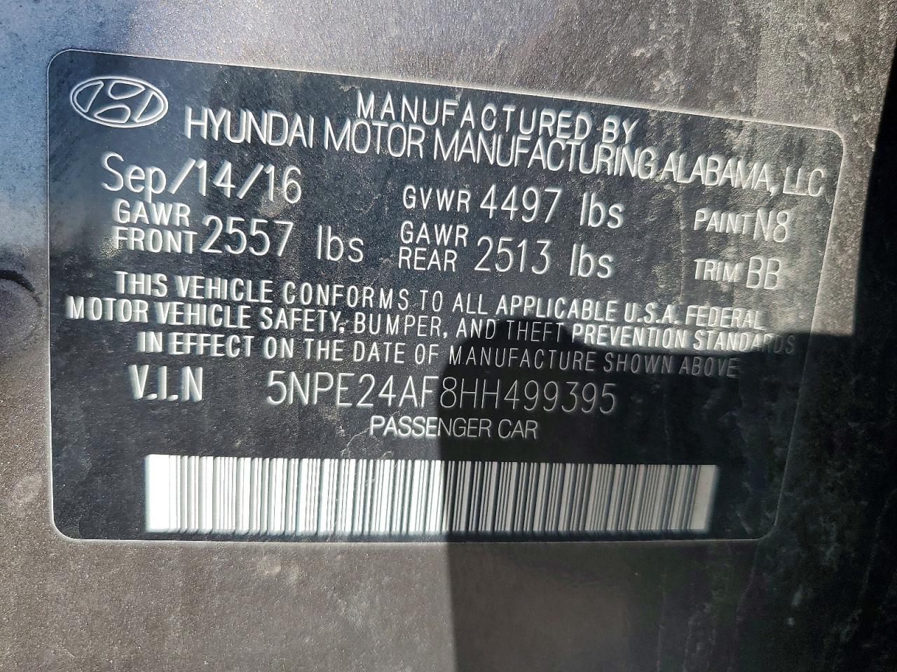 2017 HYUNDAI SONATA SE photo 12