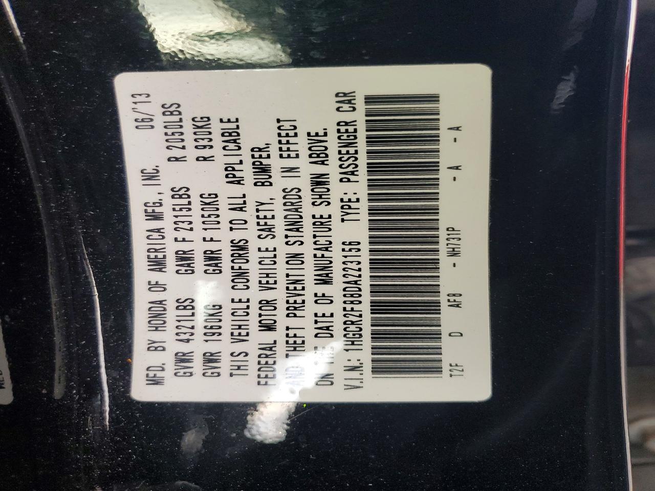 2013 HONDA ACCORD EXL photo 12