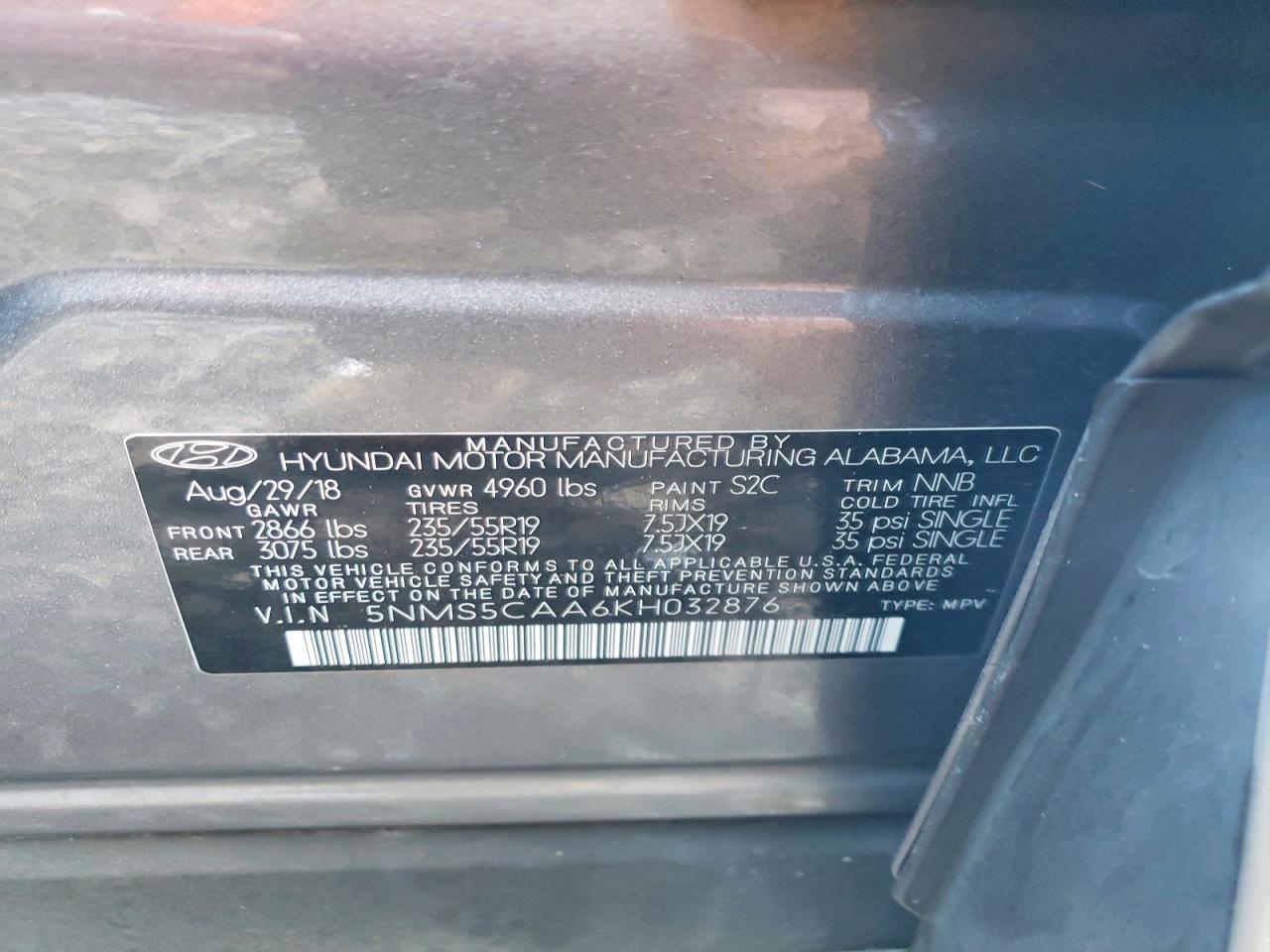 2019 HYUNDAI SANTA FE LIMITED 2.0T photo 13