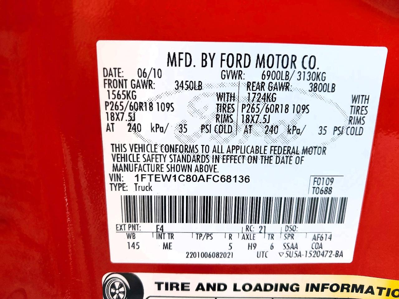 2010 FORD F150 SUPERCREW photo 12