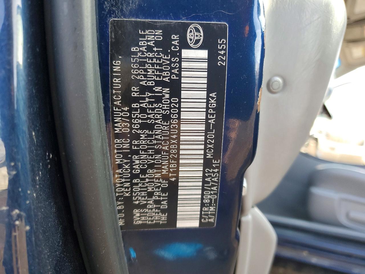 2004 TOYOTA AVALON XL photo 12