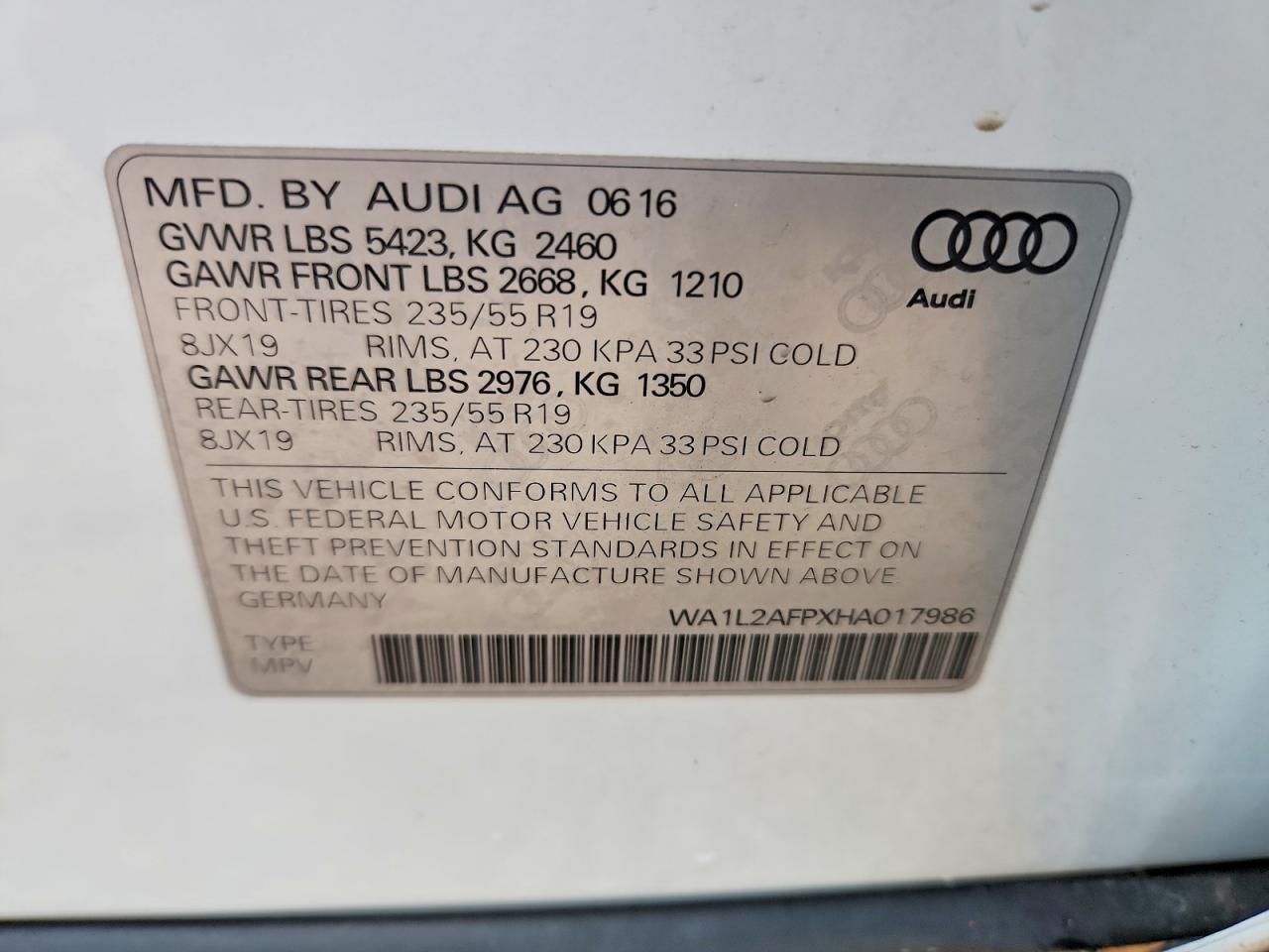 2017 AUDI Q5 PREMIUM PLUS photo 14