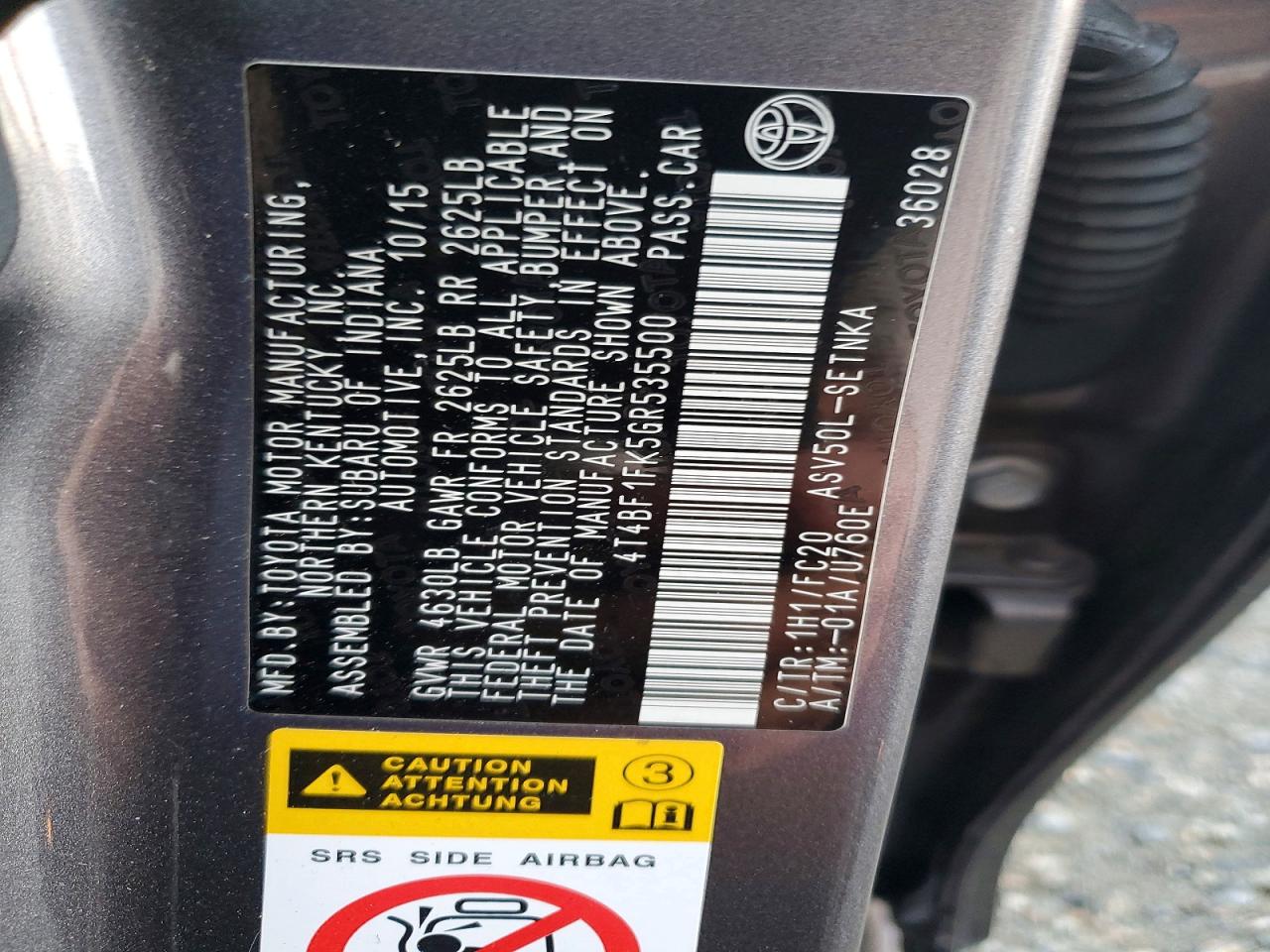 2016 TOYOTA CAMRY LE photo 12