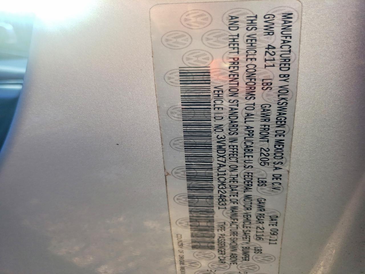 2012 VOLKSWAGEN JETTA SE photo 12