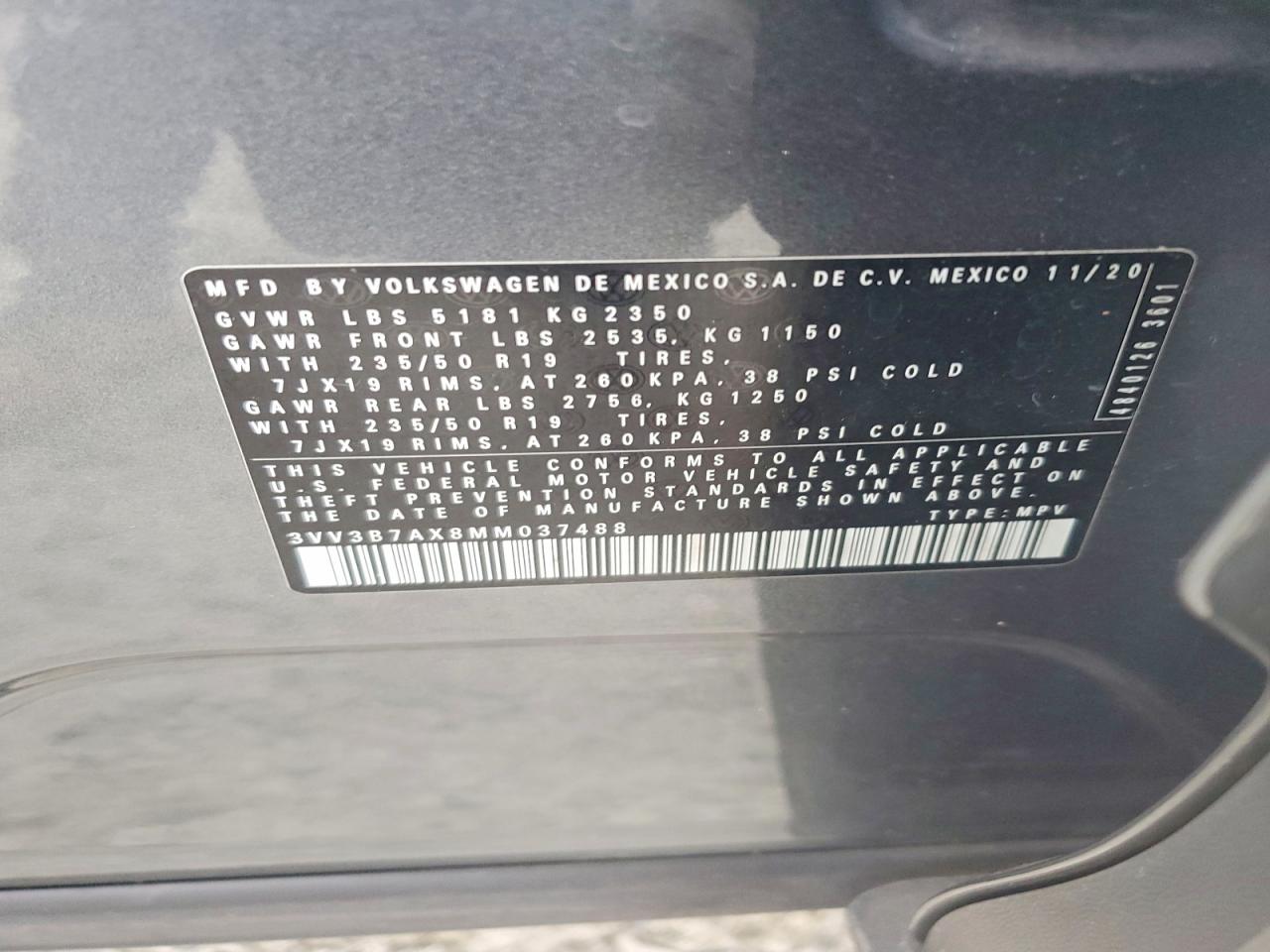 2021 VOLKSWAGEN TIGUAN SE photo 14