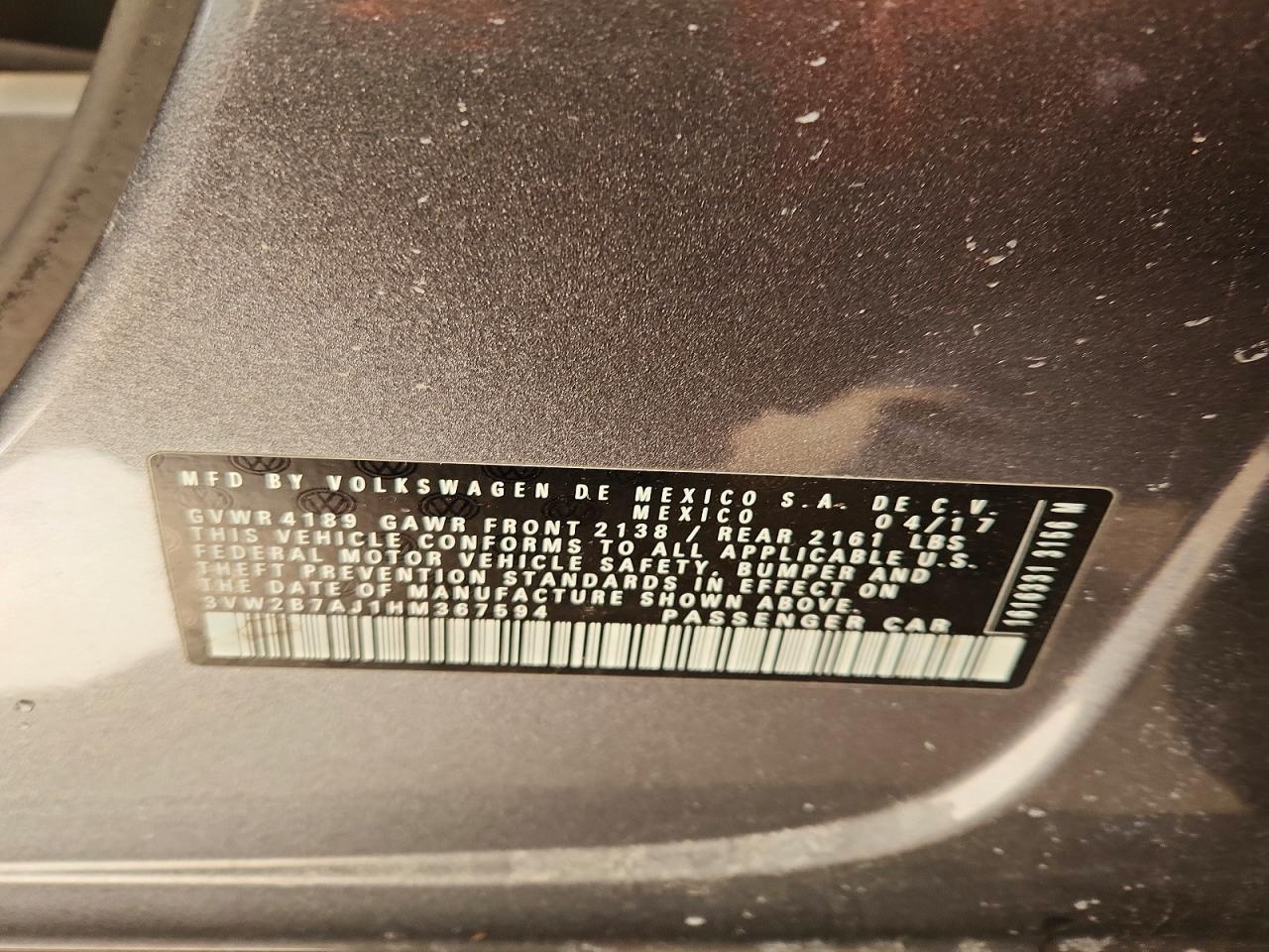 2017 VOLKSWAGEN JETTA S photo 12