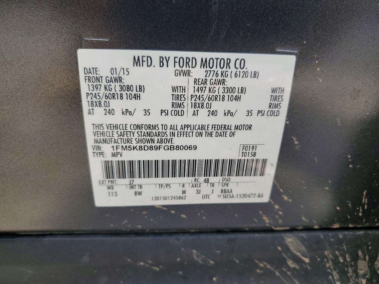 2015 FORD EXPLORER XLT photo 14