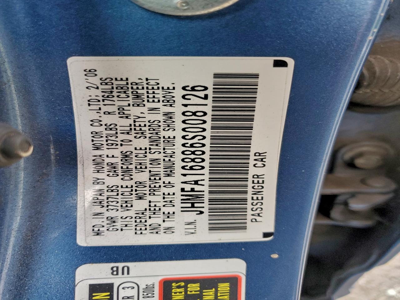 2006 HONDA CIVIC EX photo 12