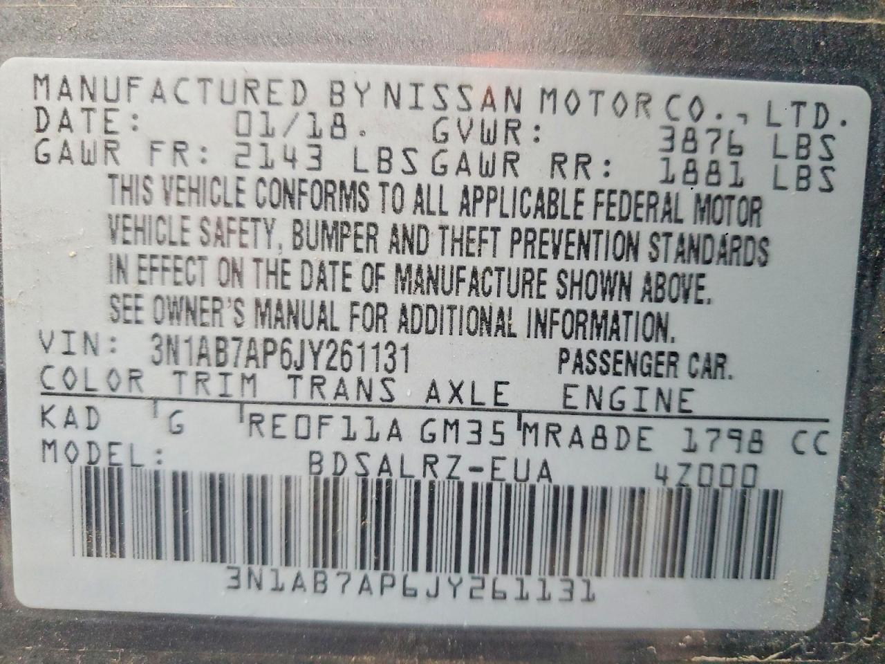 2018 NISSAN SENTRA S photo 12