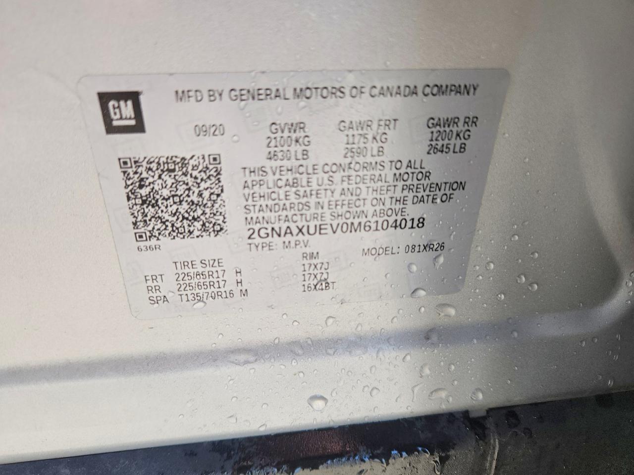 2021 CHEVROLET EQUINOX LT photo 13