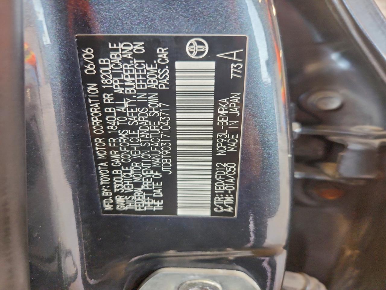 2007 TOYOTA YARIS photo 12