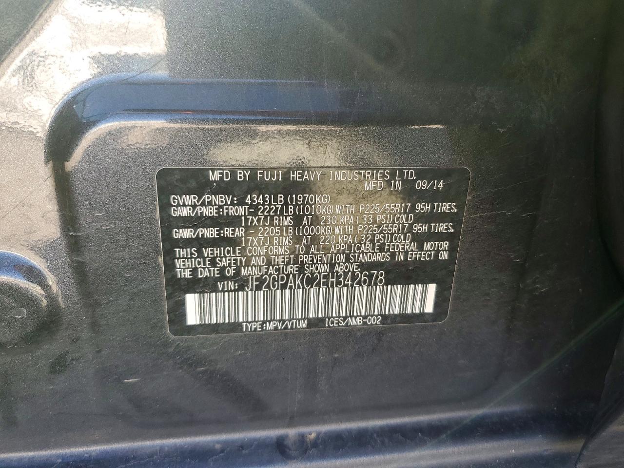 2014 SUBARU XV CROSSTREK 2.0 LIMITED photo 13
