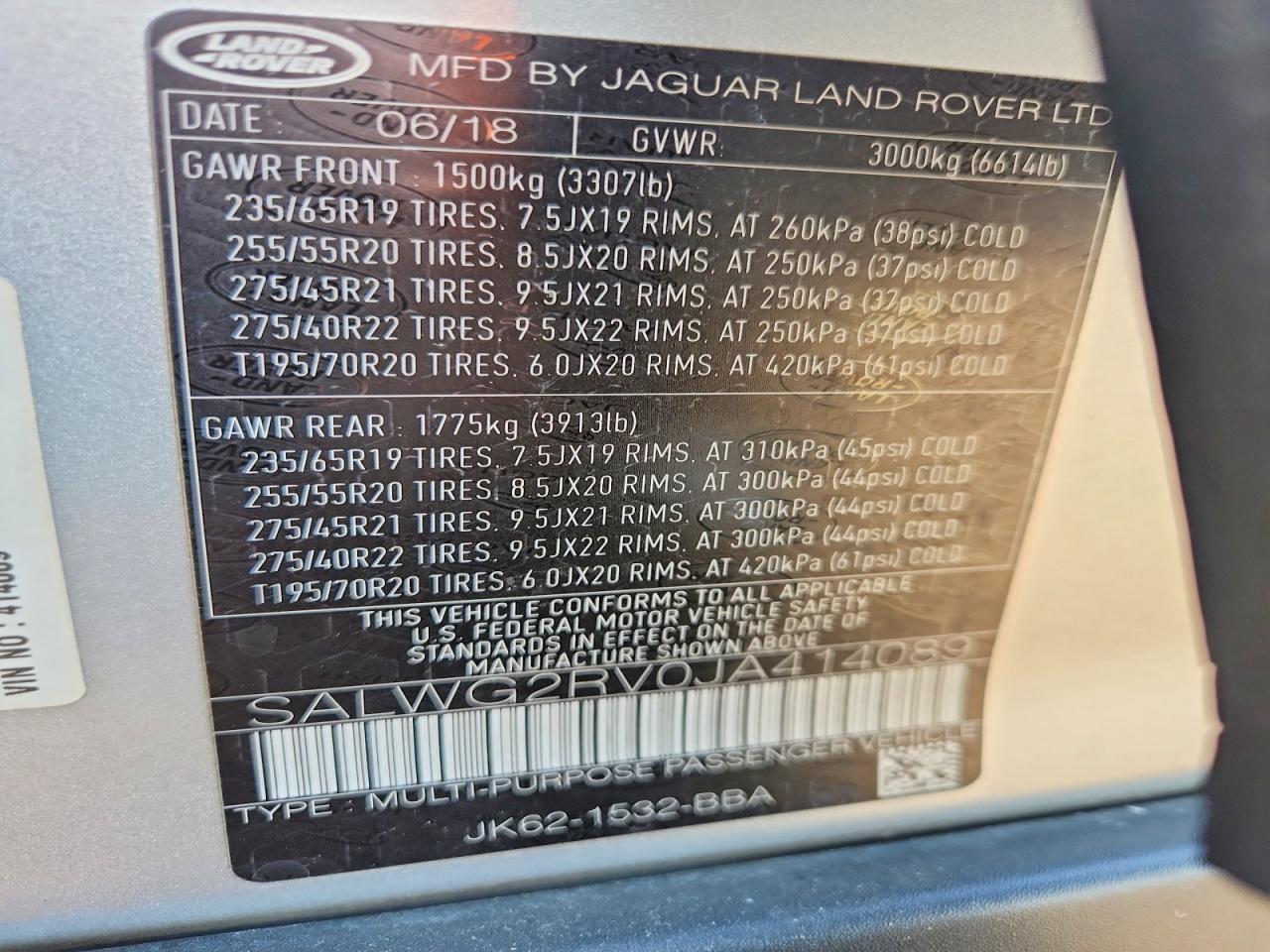2018 LAND ROVER RANGE ROVER SPORT SE photo 14