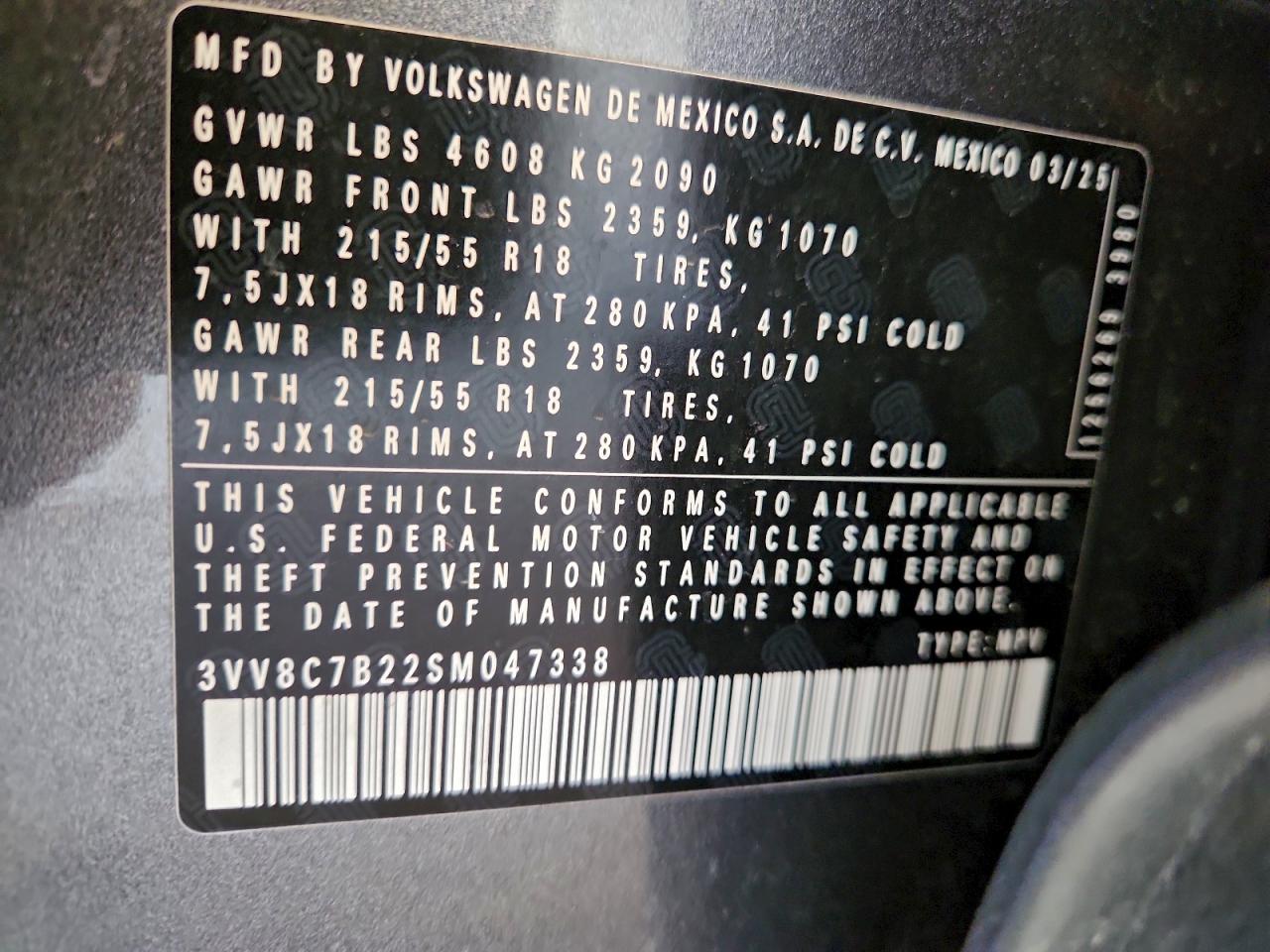 2025 VOLKSWAGEN TAOS S photo 14