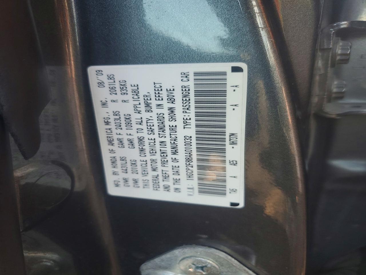 2010 HONDA ACCORD EXL photo 12