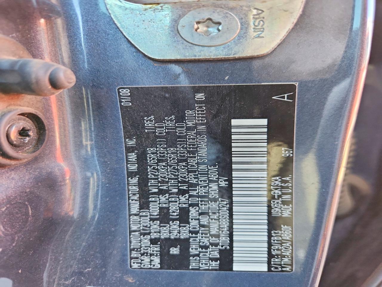 2008 TOYOTA SEQUOIA SR5 photo 13