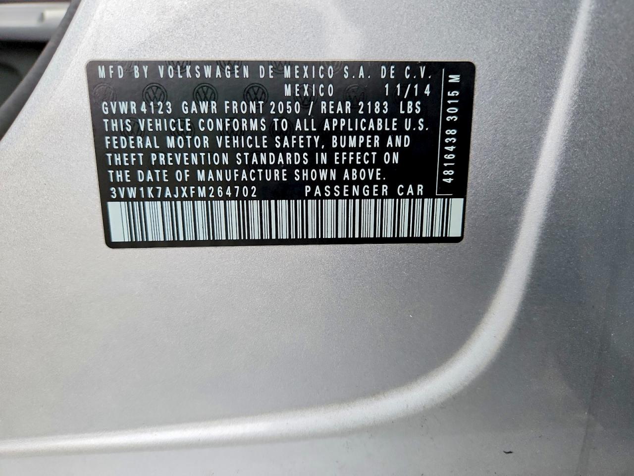 2015 VOLKSWAGEN JETTA BASE photo 12