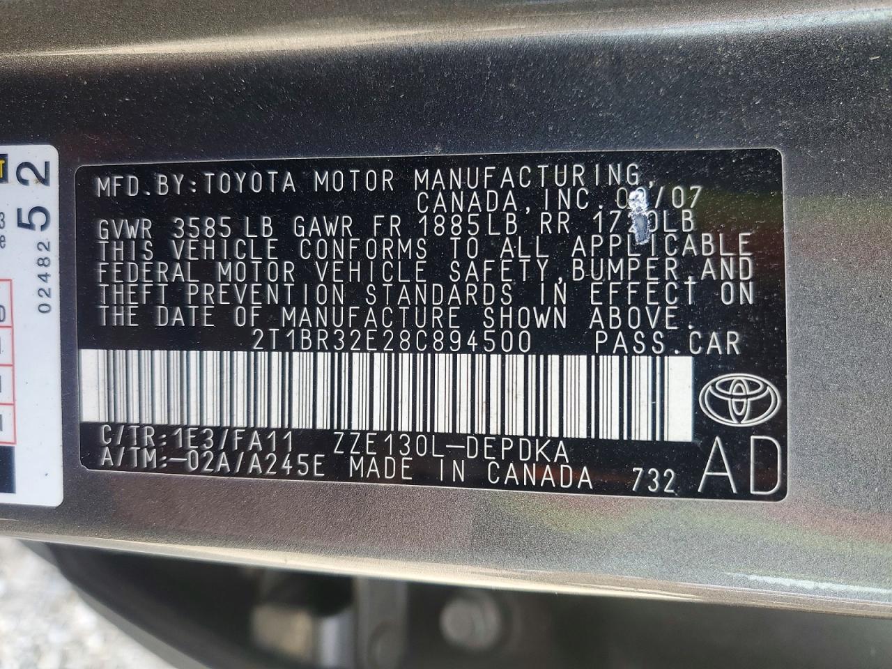 2008 TOYOTA COROLLA CE photo 23