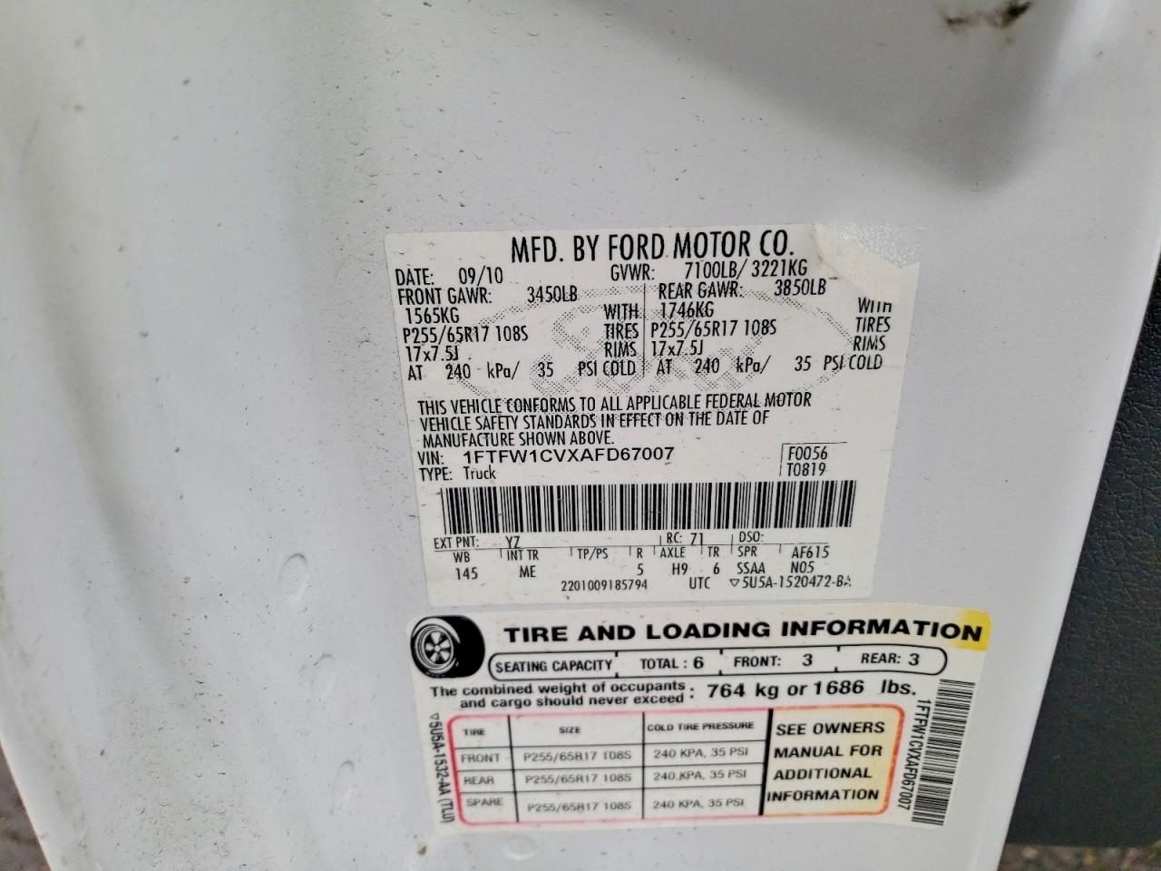 2010 FORD F150 SUPERCREW photo 12