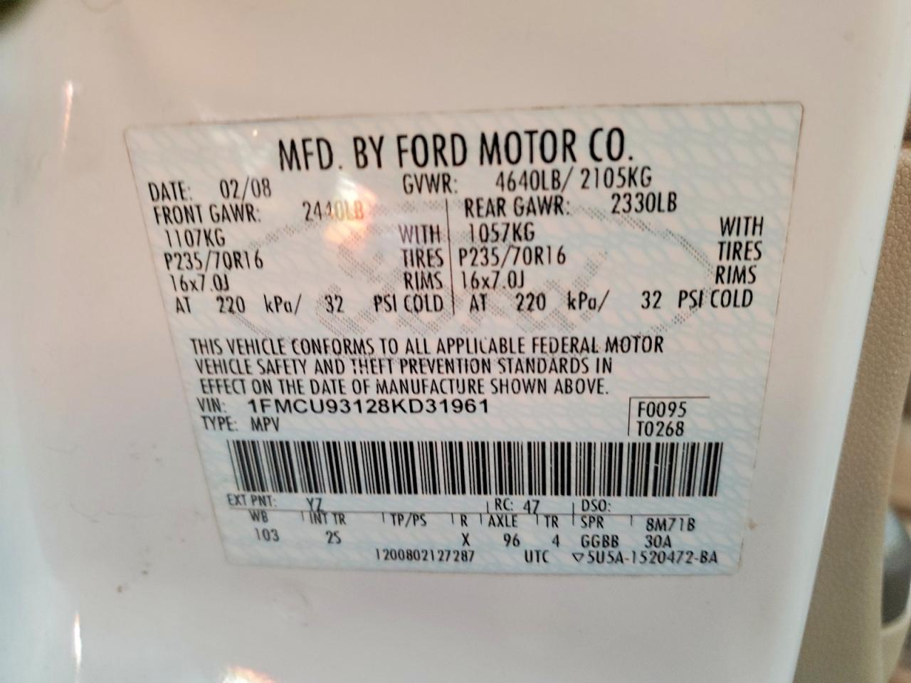 2008 FORD ESCAPE XLT photo 13
