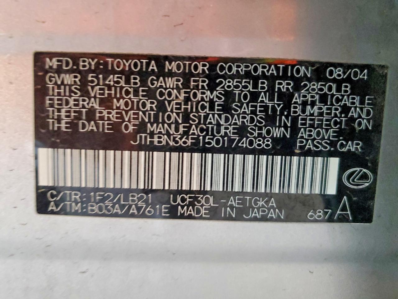 2005 LEXUS LS 430 photo 23